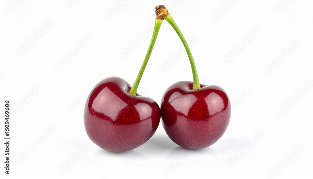 Two cherry fruits isolated on white background Two cherry fruits isolated on white background