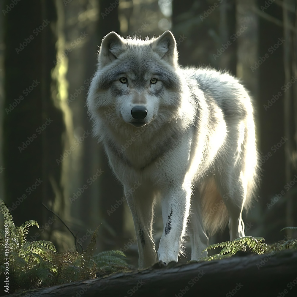 Obraz premium Majestic Wolf in Forest