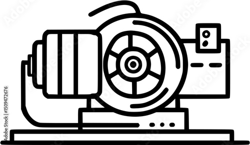 Blower motor an electric motor shown in outline