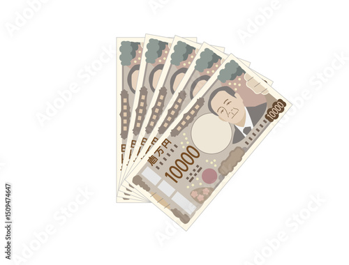 新札の5万円のイラスト
