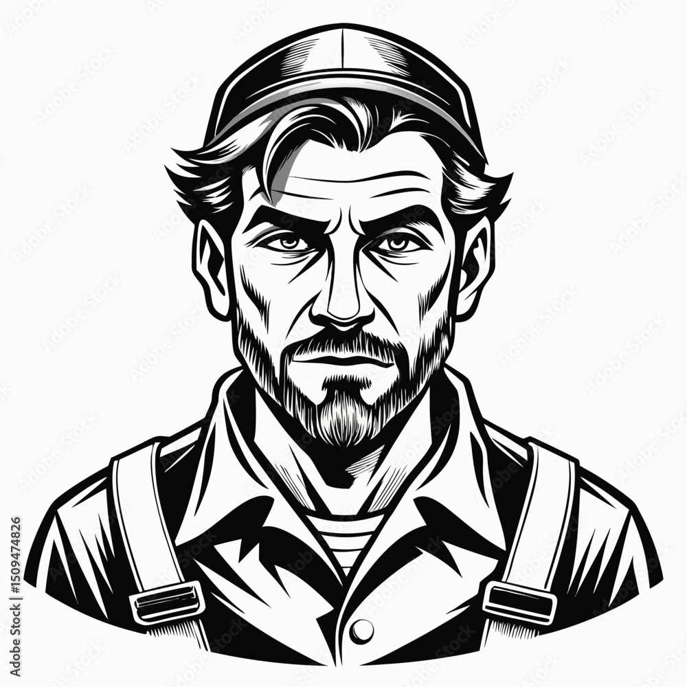 Portrait of a construction worker with beard Portrait of a construction worker with beard