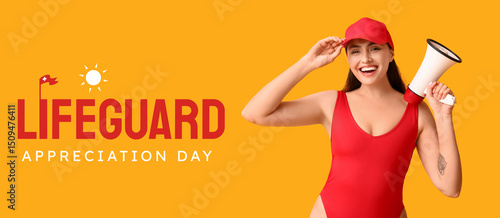 Female lifeguard with megap...