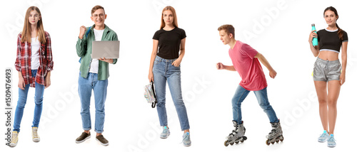 Collage of teenagers on whi...
