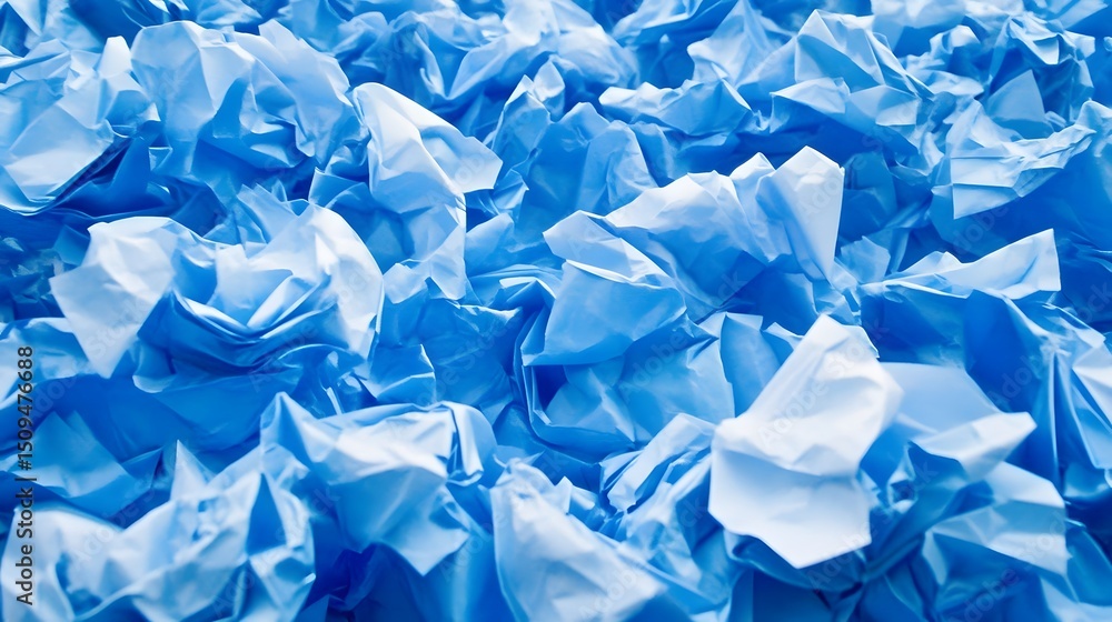 Abstract Blue Crumpled Paper Texture Background Abstract Blue Crumpled Paper Texture Background