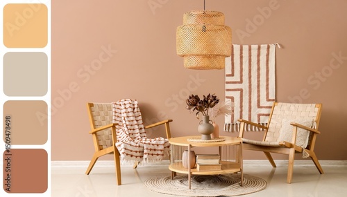 Wicker armchairs and table ...