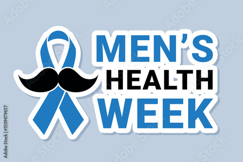 Mens Health Week poster, banner, card, vector illustration