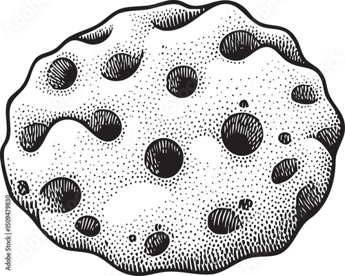 textured irregular gray shape resembles a cookie or stone.
