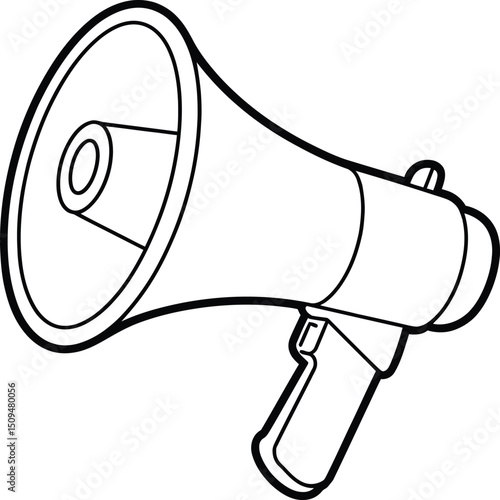 Megaphone Line Art Clipart
