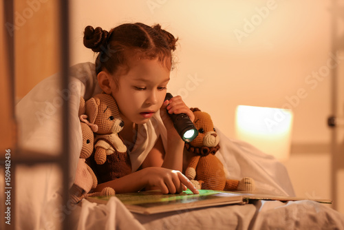 Cute little girl with knitt...