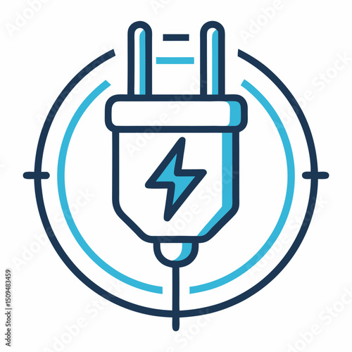 Electric plug power energy efficiency icon symbol