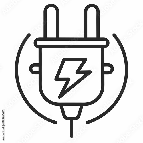 Electric plug icon power energy charge symbol