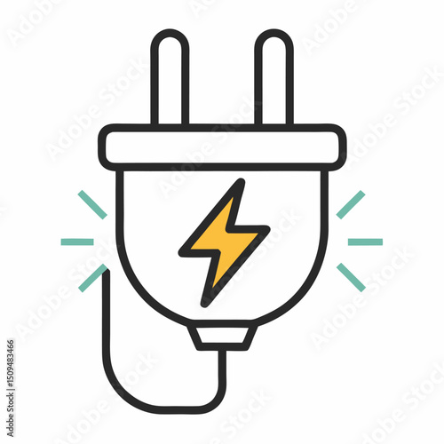 Electric plug icon power energy charge electricity supply