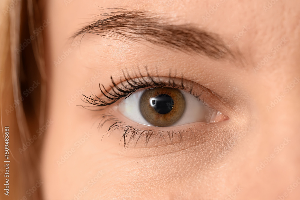Young woman with beautiful eyes, closeup