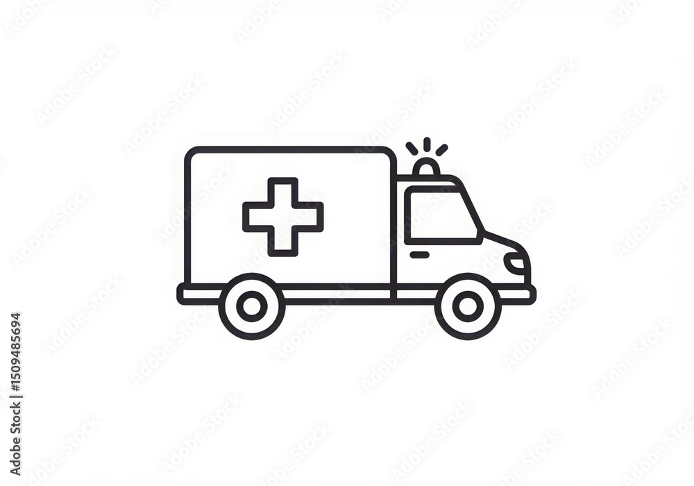 Ambulance car icon vector illustration isolated on white background Ambulance car icon vector illustration isolated on white background