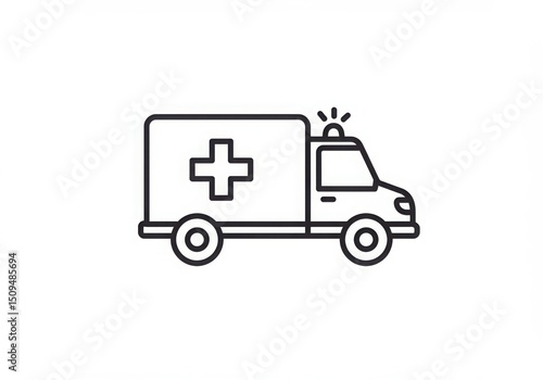 Wallpaper Mural Ambulance car icon vector illustration isolated on white background Torontodigital.ca