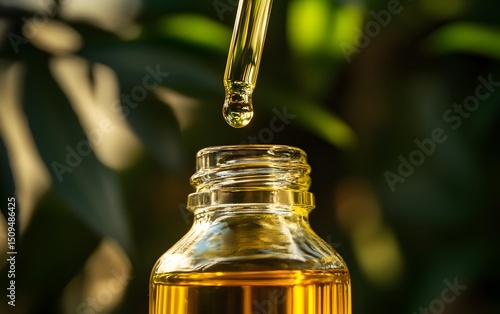 Essential Oil Dropper Bottle Nature Background