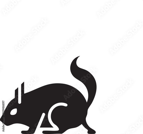sleek rodent scurries across a white surface.
