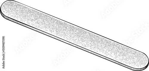 smooth gray nail file rests on a white surface.