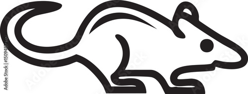 Two stylized mice playfully interact in a minimalist .