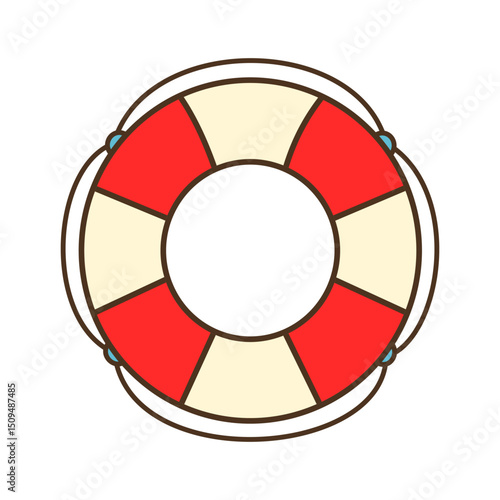 Ring buoy lifesaver vector illustration isolated on white background

