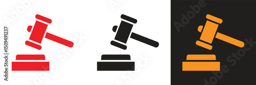 Judge's hammer icon design on white background. Judge's hammer icon illustration