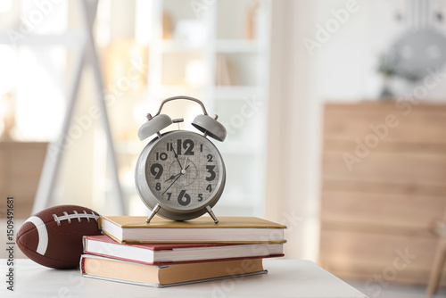 Alarm clock with rugby ball...
