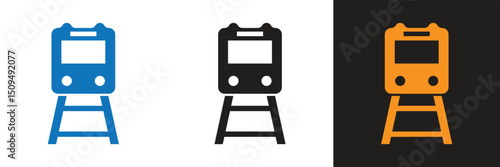 Passenger train icon design from front with white background. Passenger train icon illustration