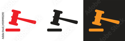 Judge's hammer icon design on white background. Judge's hammer icon illustration