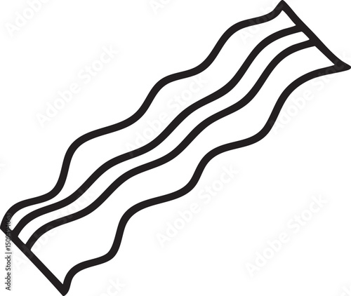 single stylized strip of bacon.