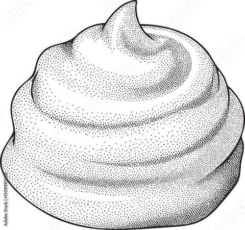 textured spherical dessert swirls with a delicate rounded form.