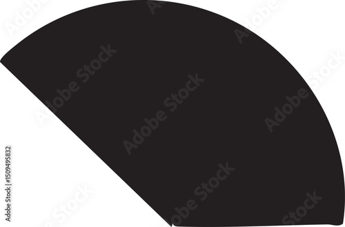 dark semicircle dominates a bright white background.