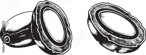 Two circular metal components are displayed side-by-side.