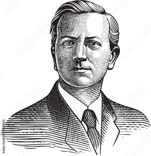 mature man gazes intently at the viewer with a serious expression.