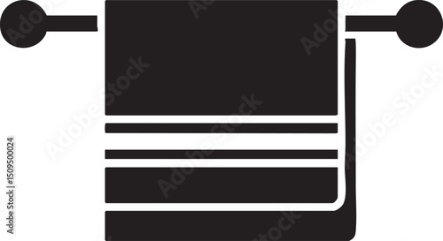 white towel hangs neatly on a wall- bar.