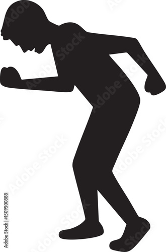 silhouetted figure leans against a wall in a contemplative pose.