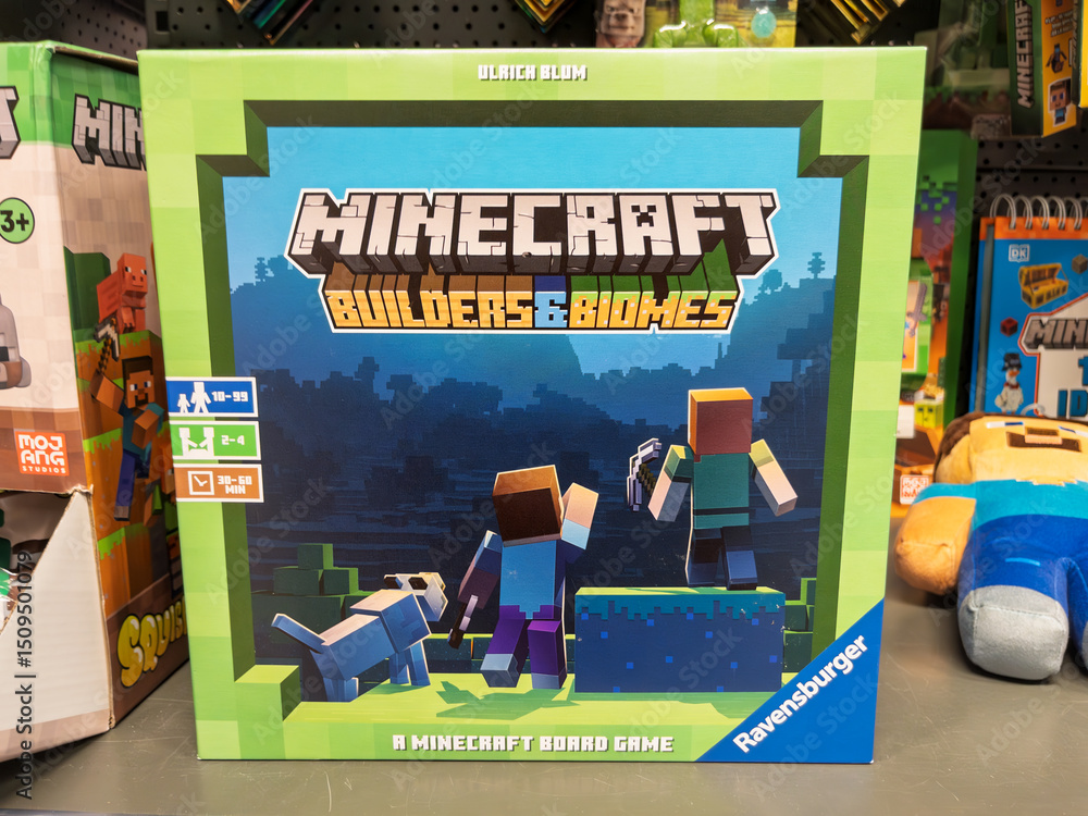 Naklejka premium Minecraft Builders and Biomes Board Game by Ravensburger