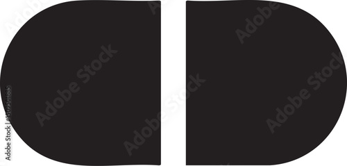 Two overlapping white circles create a dynamic abstract .