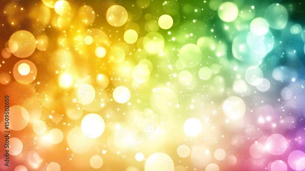 Obraz premium Rainbow Bokeh Lights Background Abstract Sparkle