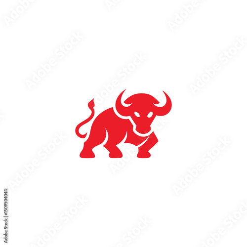 Madness Bull Logo. Bold Red Bull Character with Strong and Fierce Design