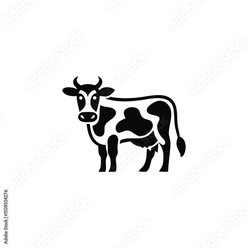 Minimalist Cow Logo. Clean and Simple Cow Design for Dairy or Cattle Branding