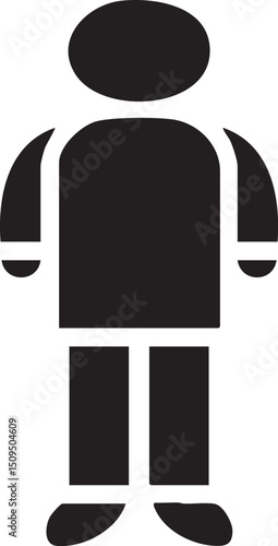 solitary figure stands in a minimalist pose.