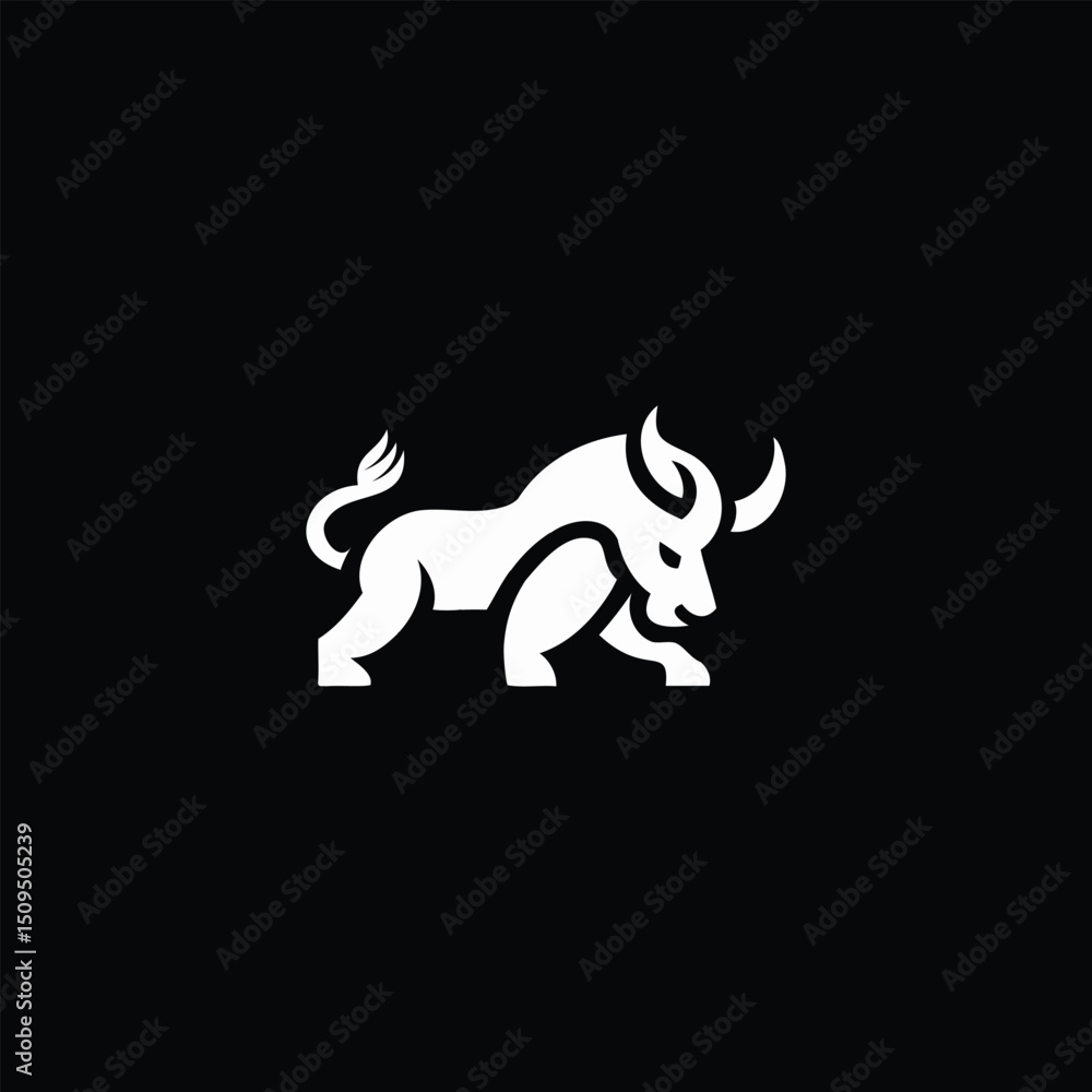 Obraz premium Simple Bull Logo. Minimal and Clean Bull Design for Versatile Business Branding
