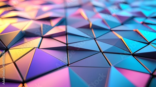neurodiversity at work abstract colorful brain network rendered in 3D low-poly style on soft tech background with copy space