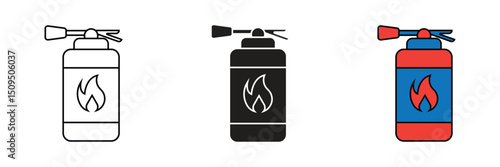 Fire extinguisher icon design with white background. Fire extinguisher icon vector