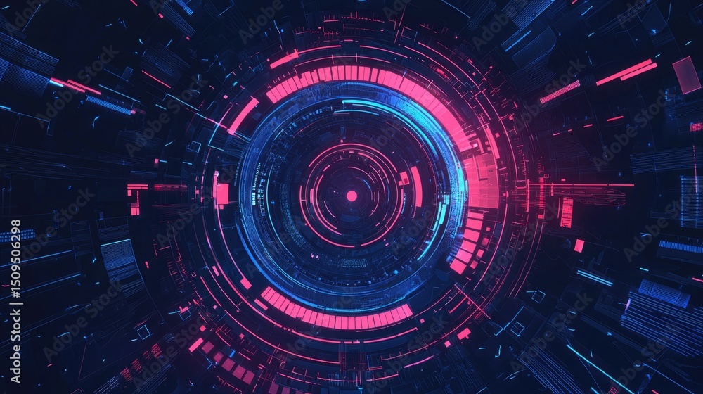 Obraz premium Futuristic digital network graphic design.