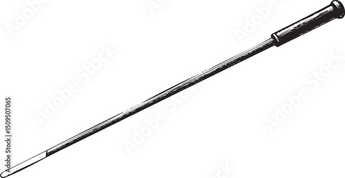 slender dark metal rod extends from a rounded knob.
