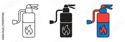 Fire extinguisher icon design with white background. Fire extinguisher icon vector