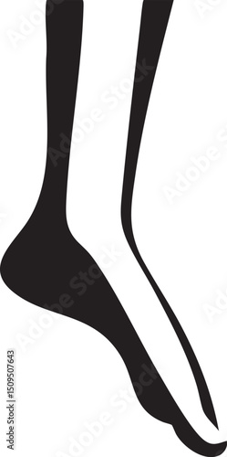 silhouetted pair of legs stands upright against a white background.