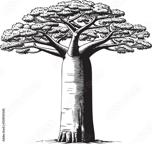 large mature tree stands tall with a broad canopy.