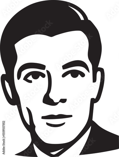 man with a serious expression gazes directly at the viewer.